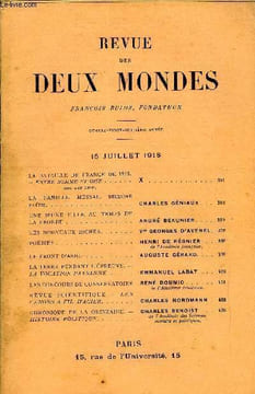 REVUE DES DEUX MONDES LXXXVIIIe ANNEE N°2 - LA BATAILLE DE FRANCE DE 1918.— ENTRE SOMME ET OISE avec une carte. X. LA FAMILLE MESSAL. DEUXIÈMEpartie. ...