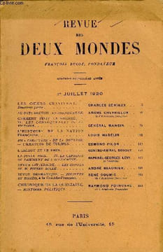 REVUE DES DEUX MONDES XCe ANNEE N°1 - LES CŒURS GRAVITENT. -Deuxieme partie. CHARLES GÉNIAUX. .AU PAYS BRETON : EN CORNOUAILLE. ANDRÉ CHEVRILLON. de ...