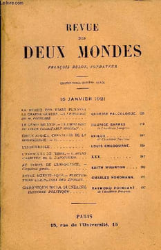 REVUE DES DEUX MONDES XCIe ANNEE N°2 - LA RUSSIE DES TSARS PENDANTLA GRANDE GUERRE. — I.LE VOYAGE DE M. POINCARÉ. MAURICE PALEOLOGUE.LE GÉNIE DU ...