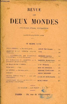 REVUE DES DEUX MONDES XCVe ANNEE N°2 - JEAN PERBAL. — Deuxième partie. LOUIS BERTRAND ESQUISSE D’UNE ENTENTE FRANCO-ANGLAISE. ***LE CENTENAIRE DU ...