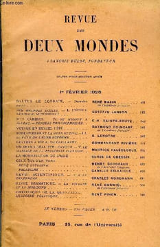 REVUE DES DEUX MONDES XCVIe ANNEE N°3 - BALTUS LE LORRAIN. - Dernière partie. René BAZIN.de l'Académie française.NOS GRANDES ÉCOLES. — I. L'ÉCOLE ...