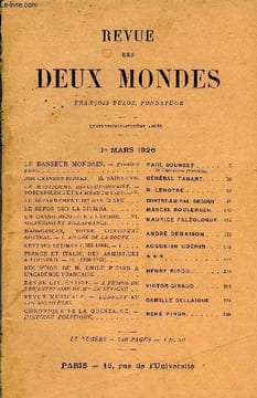 REVUE DES DEUX MONDES XCVIe ANNEE N°1 - LE DANSEUR MONDAIN. — Première partie. PAUL BOURGET..de L’Académie française.NOS GRANDES ÉCOLES. — II. ...