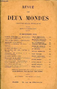 REVUE DES DEUX MONDES XCVIe ANNEE N°4 - SAINTE THÉRÈSE. — II, LE DIFFICILE CHEMIN DE PERFECTION. LOUIS BERTRAND. de l'Académie française.TELS QU’ILS ...