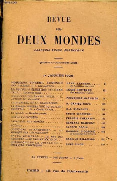 REVUE DES DEUX MONDES XCVIIIe ANNEE N°1 - MONSIEUR VINCENT, AUMÔNIER DES GALÈRES. — I. LES LANDES. HENRI LAVEDAN. de l'Académie française.LA NOUVELLE ...