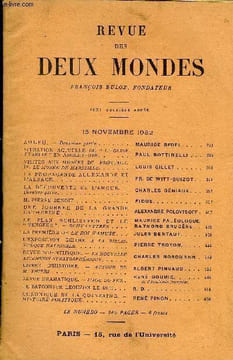REVUE DES DEUX MONDES CIIe ANNEE N°2 - ZULFU. — Deuxième partie. MAURICE BEDEL..SITUATION ACTUELLE DE “L'ÉGLISEÉTABLIE” EN ANGLETERRE. PAUL ...