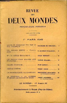 REVUE DES DEUX MONDES CXIIe ANNEE N°5 - LUCON ET MINDANAO VUS PAR LE DUC D'ALENCON. DUCHESSE DE VENDOME..LES ENFANTS PERDUS. — Premiere partie. R. ...