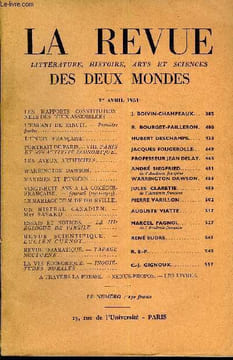 LA REVUE LITTERATURE, HISTOIRE, ARTS ET SCIENCES DES DEUX MONDES N°7 - LES RAPPORTS CONSTITUTIONNELS DES DEUX ASSEMBLÉES. J. boivin-champeaux.L’ENFANT ...