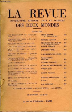 LA REVUE LITTERATURE, HISTOIRE, ARTS ET SCIENCES DES DEUX MONDES N°10 - LOI ÉLECTORALE ET CONSTITUTION. LÉON BÉRARD..de l'Académie française. PORTRAIT ...