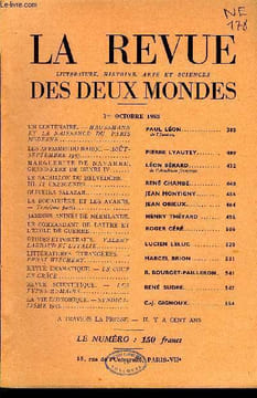 LA REVUE LITTERATURE, HISTOIRE, ARTS ET SCIENCES DES DEUX MONDES N°9 - UN CENTENAIRE. — HAUSSMANN ET LA NAISSANCE DU PARIS MODERNE. PAUL Léon.de ...