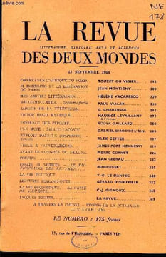 LA REVUE LITTERATURE, HISTOIRE, ARTS ET SCIENCES DES DEUX MONDES N°18 - OMBRES SUR L’AFRIQUE DU NORD. TOUZET DU VIGIER.M. NORDLING ET LA LIBÉRATION DE ...