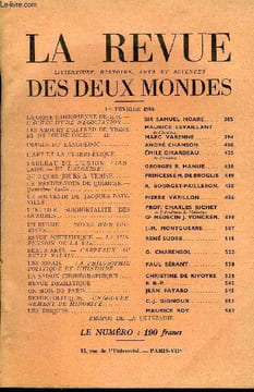 LA REVUE LITTERATURE, HISTOIRE, ARTS ET SCIENCES DES DEUX MONDES N°3 - LA CRISE ÉTHIOPIENNE DE 1935. —L’ÉCHEC D’UNE NÉGOCIATION. SIR SAMUEL HOARE..LES ...
