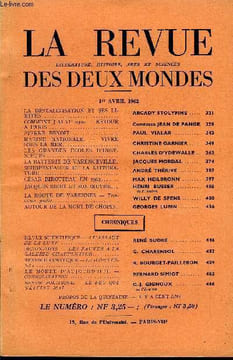 LA REVUE LITTERATURE, HISTOIRE, ARTS ET SCIENCES DES DEUX MONDES N°7 - LA DESTALINISATION ET SES LIMITES. ARCADY stolypine..COMMENT J'AI VU 1900. ...