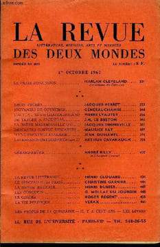 LA REVUE LITTERATURE, HISTOIRE, ARTS ET SCIENCES DES DEUX MONDES N°19 - LA VRAIE DISSUASION. HARLAN CLEVELAND..Ambassadeur des Etats-Unis. TROIS ...