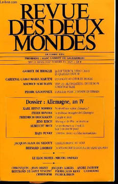 REVUE DES DEUX MONDES N°10 - GABRIEL DE BROGLIE. LA LOI TOUBON, DEBAT GRAVE ET QUERELLE OISEUSE. CARDINAL CARLO MARIA MARTINI. L’EVANGILE AU CŒUR DU ...