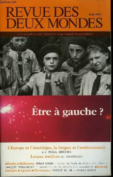 REVUE DES DEUX MONDES N°5 - INÉDIT FIODOR DOSTOÏEVSKI. Lettres. ÉTUDES ET RÉFLEXIONS PASCAL BRUCKNER. L’Europe et l’Amérique, la fatigue et ...