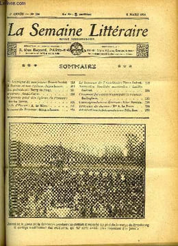 LA SEMAINE LITTERAIRE 3e ANNEE N° 114 - La chronique de nos jours : Ernest Daudet, M. Barrès et nos églises : Julien Laurec, Mon président : Henry de ...