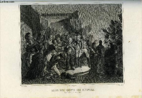 MUSEE DE VERSAILLES AVEC UN TEXTE HISTORIQUE - LOUIS XVIII QUITTE LES TUILERIES - NUIT DU 19 AU 20 MARS 1815. BURETTE THEODOSE