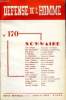 "DEFENSE DE L'HOMME 15e ANNEE N° 170 - Louis DORLET. ""Coup d’oeil"" sur l’Europe.Henri ROUGEMONT. . Désarmement qui commence bien.René ANSAY. La ...