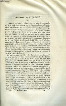 LES MONDES (COSMOS) N° 4 - La lumière électrique d'Edison, Nouvel appareil pour chauffer les voitures, Traitement de la scarlatine, Saint Vincent de ...