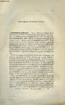 COSMOS - LES MONDES N° 4 - L'industrie en Russie, La consommation a Paris, Imitations de cuirs de luxe, Emploi de la rhubarbe comestible, Sur les ...