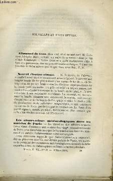 COSMOS - LES MONDES N° 10 - Allemand de tous, Nouvel électro-aimant, Les observations météorologiques dans les mairies de Paris, Bulletin ...