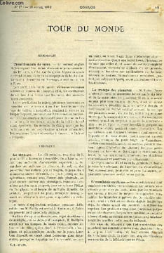 LE COSMOS - REVUE DES SCIENCES ET DE LEURS APPLICATIONS N° 170 - Tremblements de terre, Le stypage, La crampe des pianistes, L'anesthésie en Chine, ...