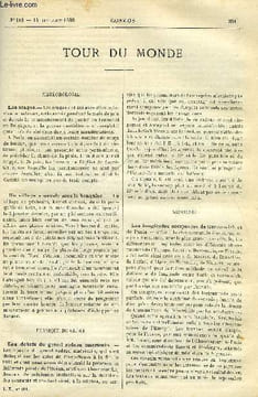 LE COSMOS - REVUE DES SCIENCES ET DE LEURS APPLICATIONS N° 181 - Les orages, Un village enseveli sous la banquise, Les débris du grand radeau ...