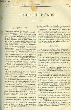 LE COSMOS - REVUE DES SCIENCES ET DE LEURS APPLICATIONS N° 244 - L'éruption boneuse de Kantzorik, Les tremblements de terre au Japon, Les courants ...