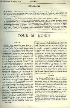 LE COSMOS - REVUE DES SCIENCES ET DE LEURS APPLICATIONS N° 807 - Création d'un sanatorium pour lépreux a Saint-Martin, La chasse des libellules par ...