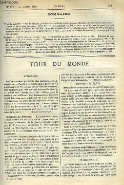 LE COSMOS - REVUE DES SCIENCES ET DE LEURS APPLICATIONS N° 874 - Sur le nombre probable des météores téléscopiques, Diamètre de Mercure, Poussières ...