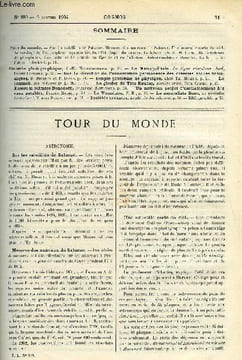 LE COSMOS - REVUE DES SCIENCES ET DE LEURS APPLICATIONS N° 989 - Sur les satellites de Saturne, Mesures des annaux de Saturne, Une nouvelle carte du ...