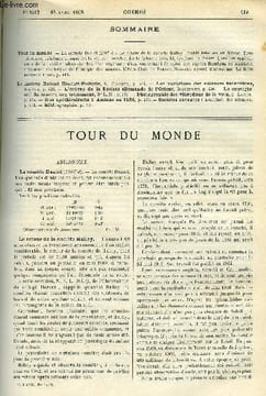 LE COSMOS - REVUE DES SCIENCES ET DE LEURS APPLICATIONS N° 1212 - La comète Daniel, Le retour de la comète Halley, Froids intenses en Suisse, ...