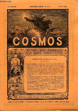 LE COSMOS - REVUE DES SCIENCES ET DE LEURS APPLICATIONS N° 1415 - La durée du voyage d'une goutte d'eau de la mer a la mer, Sillon creusé dans le grès ...