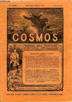 LE COSMOS - REVUE DES SCIENCES ET DE LEURS APPLICATIONS N° 1421 - Nuages artificiels pour la prévention de la gelée, Empoisonnement du bétail par des ...