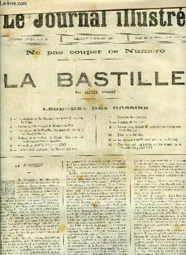 LE JOURNAL ILLUSTRE N° 29 - La Bastille par Alfred Barbou, Le chateau de la Bastille vue prise du coté de la Seine, Cachot ou fut enfermé le Masque de ...