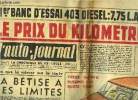 L'AUTO JOURNAL N° 238 - 1er banc d'essai 403 diesel : 7,75 aux 100 km, le prix du kilomètre 1960, Plus que la vitesse sur la route, la bêtise a des ...