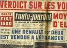 L'AUTO JOURNAL N° 295 - Marché 1962 de la voiture d'occasion, Le nouveau permis de conduire (suite), Compte-rendu du Salon de Genève, La réforme de ...