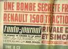 L'AUTO JOURNAL N° 332 - Une bombe secrète française : Renault 1500 traction avant, Rivale des 404 et Simca 1500, Le professeur est-il déclassé ?, Au ...