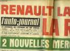 L'AUTO JOURNAL N° 376 - Renault lance la R10, 2 nouvelles Mercedes, La B.M.W. 2 litres, 6 cylindres - 180 km/h, Au banc d'essai : la Primula, une ...