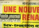 L'AUTO JOURNAL N° 404 - Révélations exclusives, une nouvelle Renault, 5 cv - traction avant carrosserie inédite la R6, Au banc d'essai : Simca 1300, ...