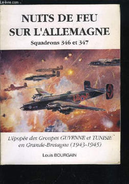 NUITS DE FEU SUR L'ALLEMAGNE - SQUADRONS 346 ET 347 - L'EPOPEE DES GROUPES GUYENNE ET TUNISIE EN GRANDE-BRETAGNE (1943-1945). BOURGAIN LOUIS