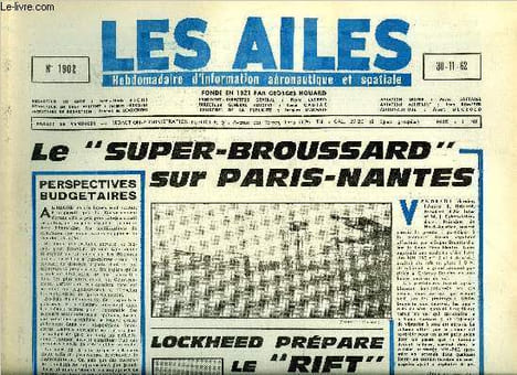 LES AILES N° 1902 - L'essai opérationnel du super-broussard est en cours sur Paris Nantes, Programmes spatiaux pour 1980 par Albert Ducrocq, Le ...