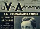 LA VIE AERIENNE N° 102 - Le remarquable développement des lignes aériennes italiennes, L'avion roi de la vitesse, Hommage a Georges Guynemer par ...