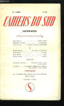 LES CAHIERS DU SUD N° 364 - Apprentissages d'Eluard, L'heure sonne par Jean Tortel, Introduction par Robert D. Valette, Lettres de jeunesse ...