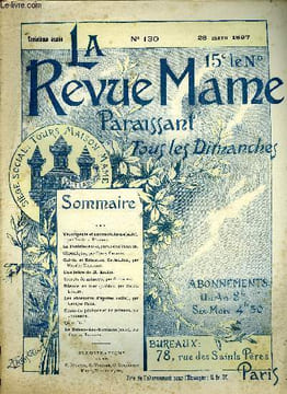 LA REVUE MAME N° 130 - Vélocipédie et automobilisme (suite) par Frédéric Régamey, La Tunisie (suite) par Gaston Vuillier, Calvin et Sébastien ...