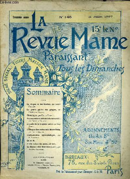LA REVUE MAME N° 145 - Le cirque et les forains par Henry Frichet, La petite pêche des plages par Charles Le Goffic, Vélocipédie et automobilisme ...