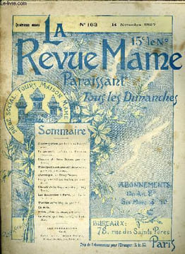 LA REVUE MAME N° 163 - Chasse gardée par Jean de la Bretonnière, Le souvenir par Pierre de Bouchaud, L'oeuvre de Dom Bosco par Guy Tomel, Vélocipédie ...