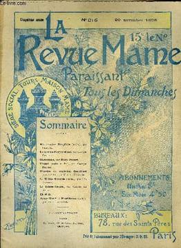 LA REVUE MAME N° 216 - Ma cousine Simplicie (suite) par Champol, La marine d'aujourd'hui par Georges Contesse, Toutou (suite et fin) par Georges ...