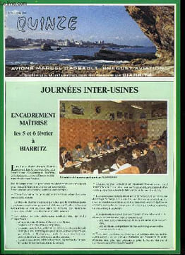 QUINZE N° 96 - Journées inter-usines, encadrement maitrise les 5 et 6 février a Biarritz, Pourquoi et comment l'avion vole-t-il ? L'aile ...