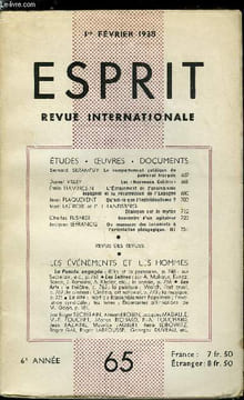 Esprit n° 65 - Le comportement politique du patronat français par Bernard Serampuy, Les nouveaux cahiers par Daniel Villey, L'écrasement de ...